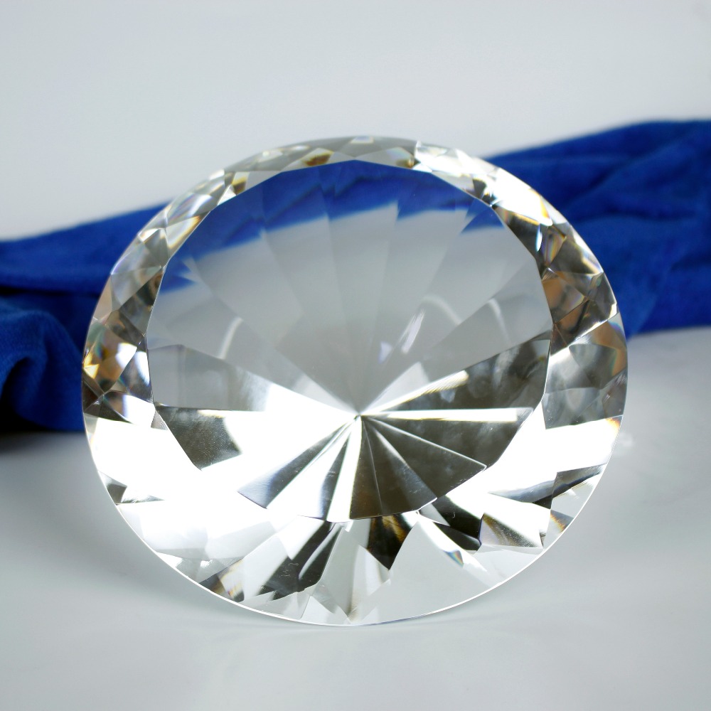Paper Weight Crystal - 150mm Transparent Optische Kristall Diamant Glas