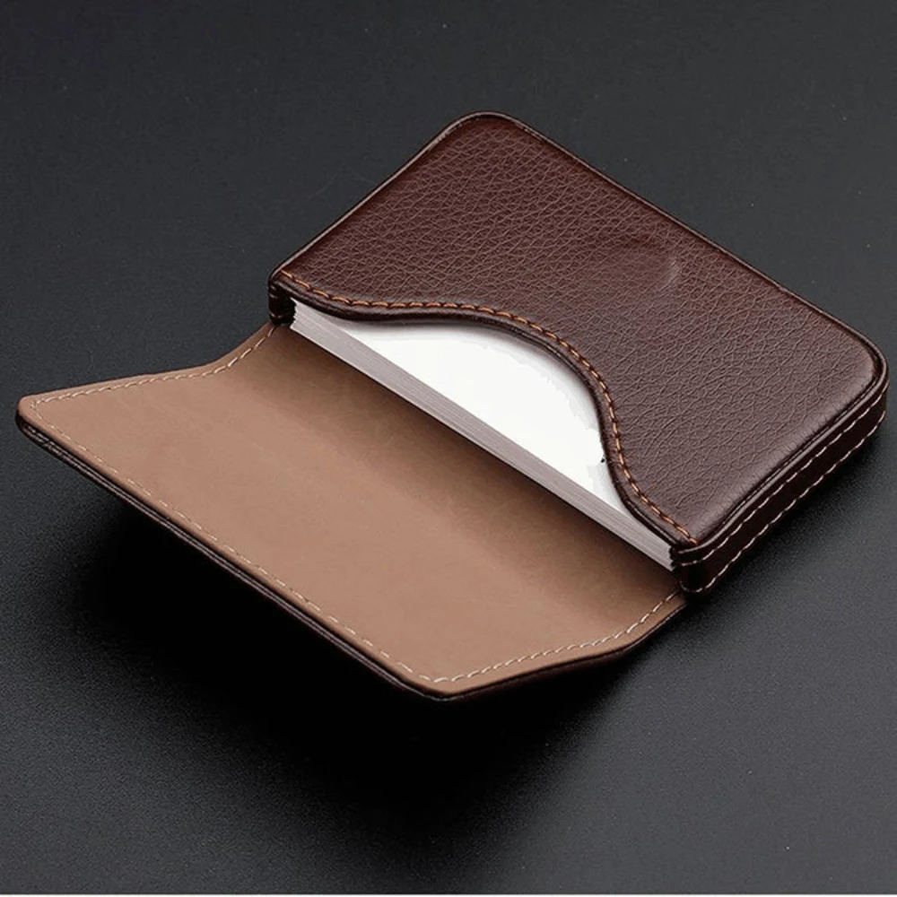 Index Card Holder - Größtes, genähtes Kreditkartenetui aus PU-Leder für