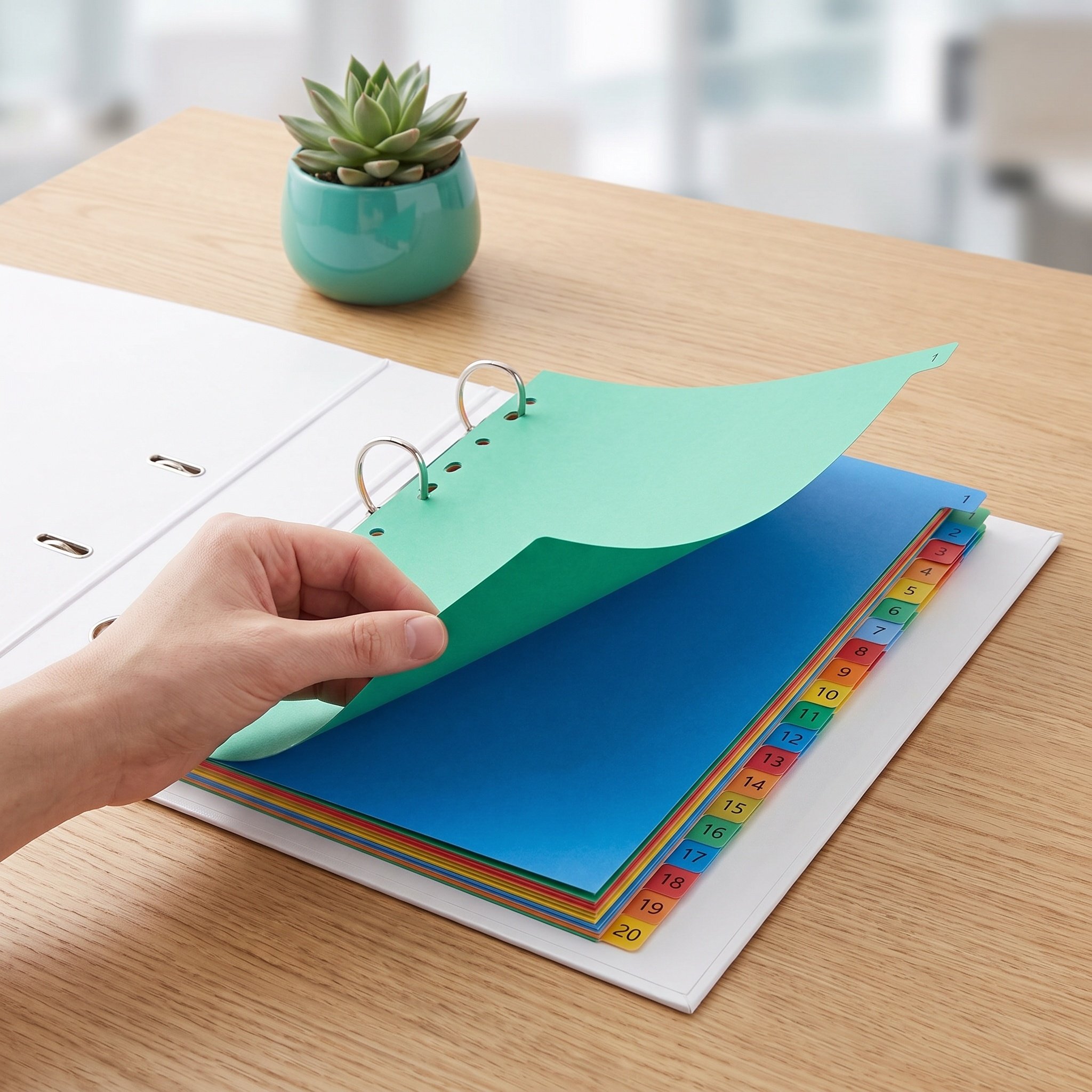 Tab Divider A4 - A4 Farbige Kunststoff-Trennblätter für Ordner Indexseiten