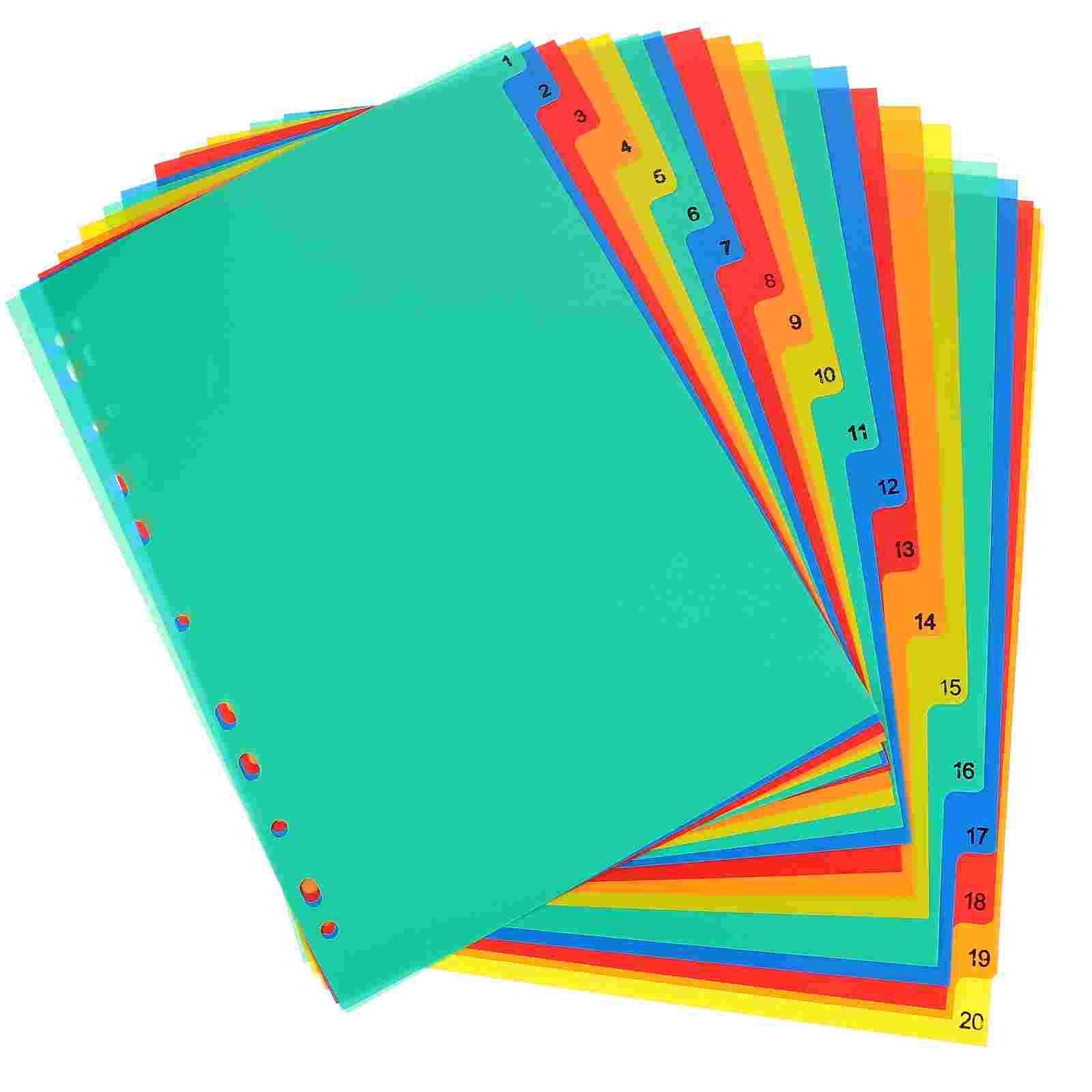 Tab Divider A4 - 20 Stück A4 getrennte lose Blätter-Notizblock-Trennblätter,