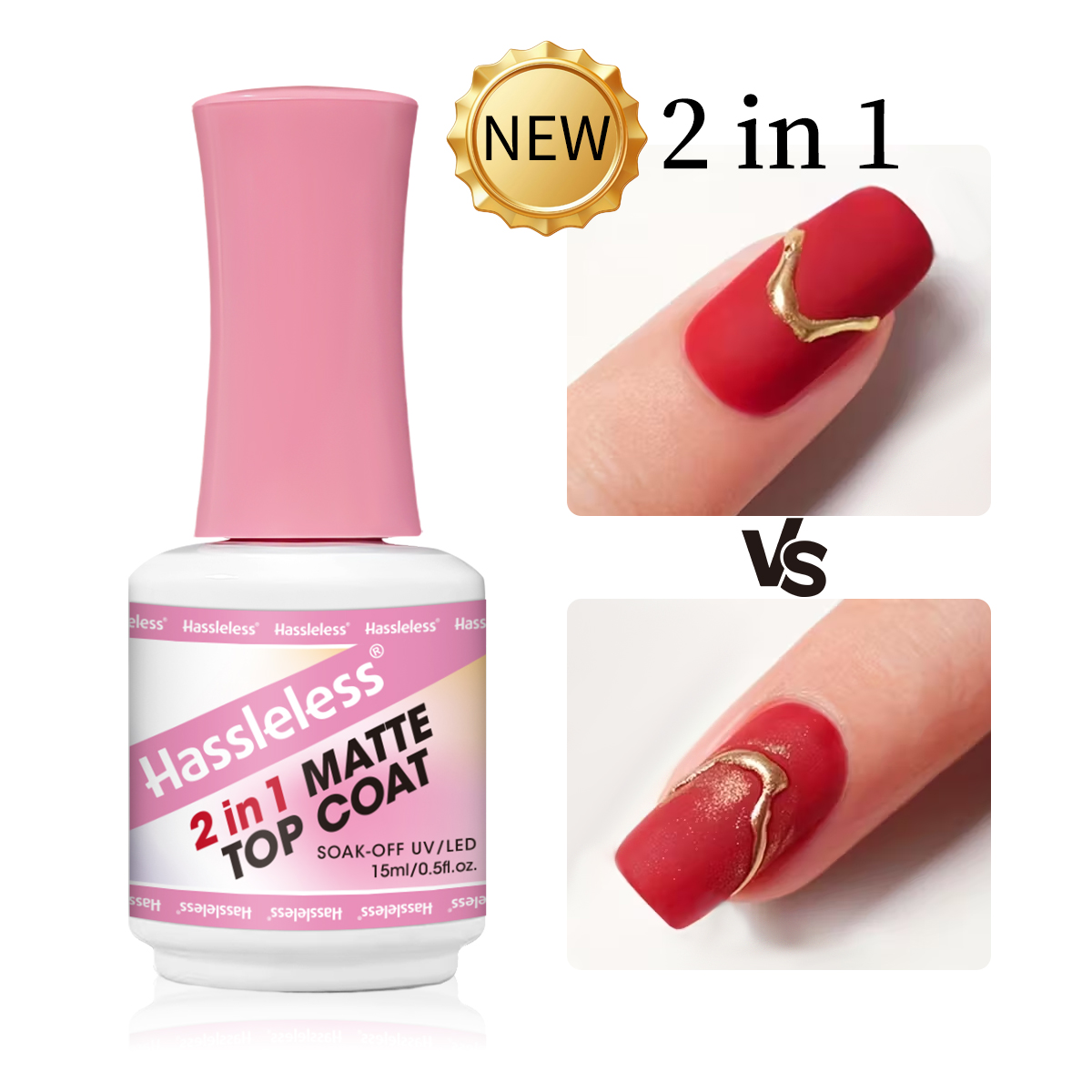 Gel Refill Pack - Hassleless 15 ml Einzelpackung 2-in-1 Matte
