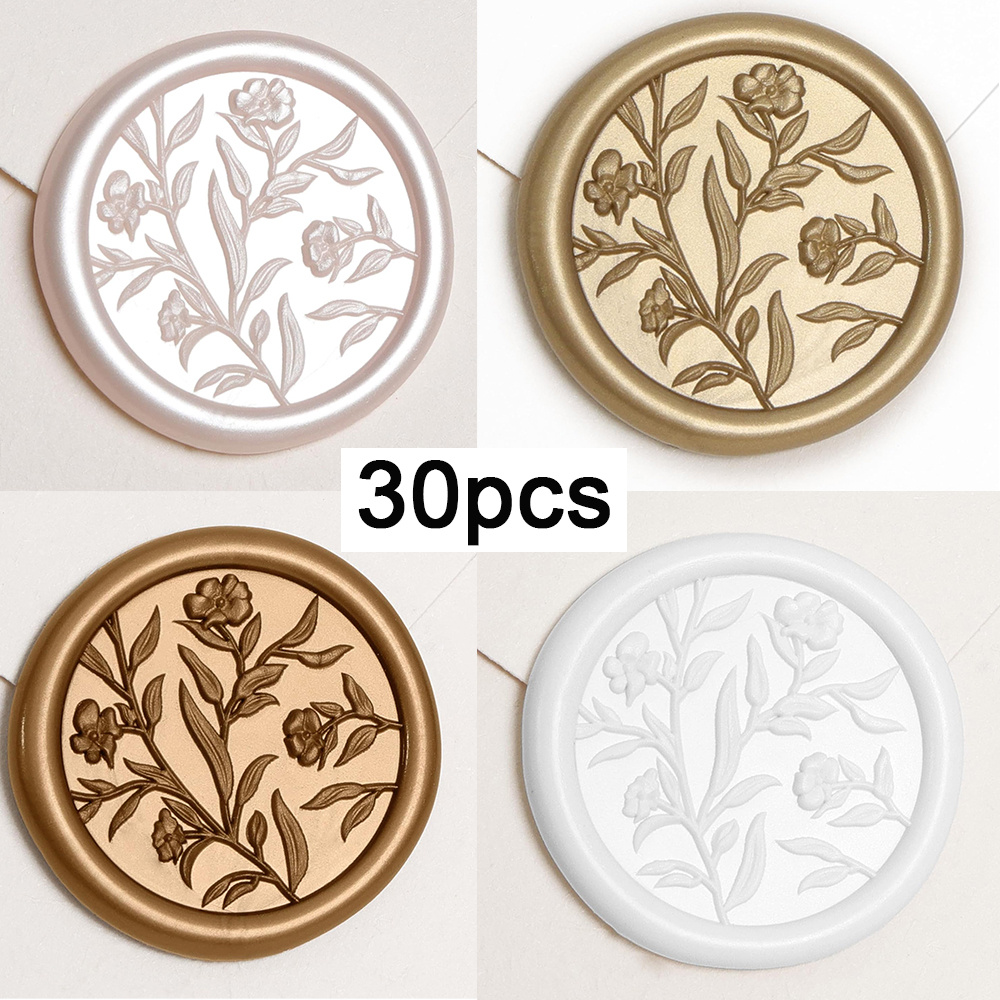 Wax Seal Stamp Set - Wachssiegel-Aufkleber – 3D-Blumen-Umschlagsiegel für Hochzeitseinladungen, 30