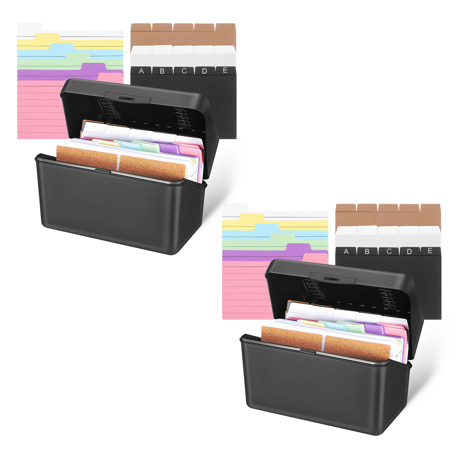 2 Sets Desktop-Kartenaufbewahr – Card Index Box Bewertung und Preis