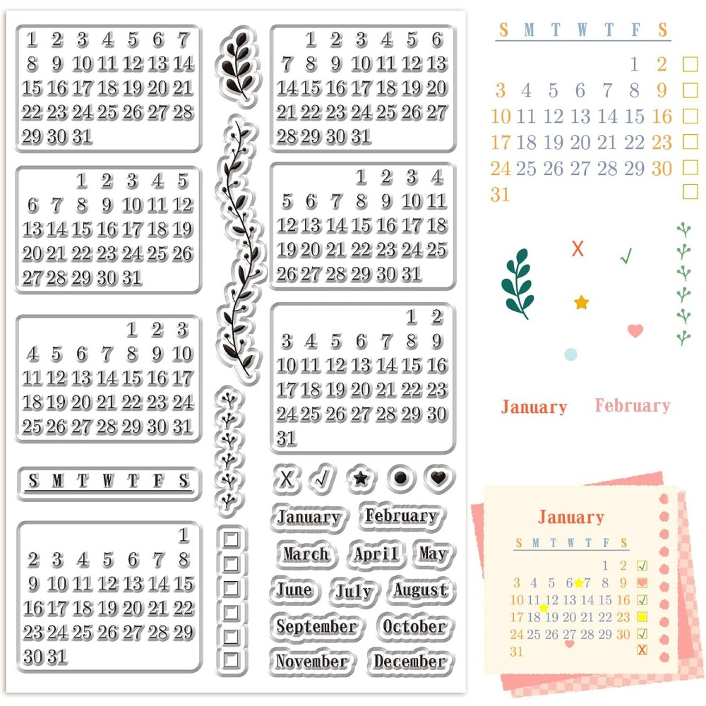 Kalender, transparente Stempel – Rubber Date Stamp Bewertung und Preis