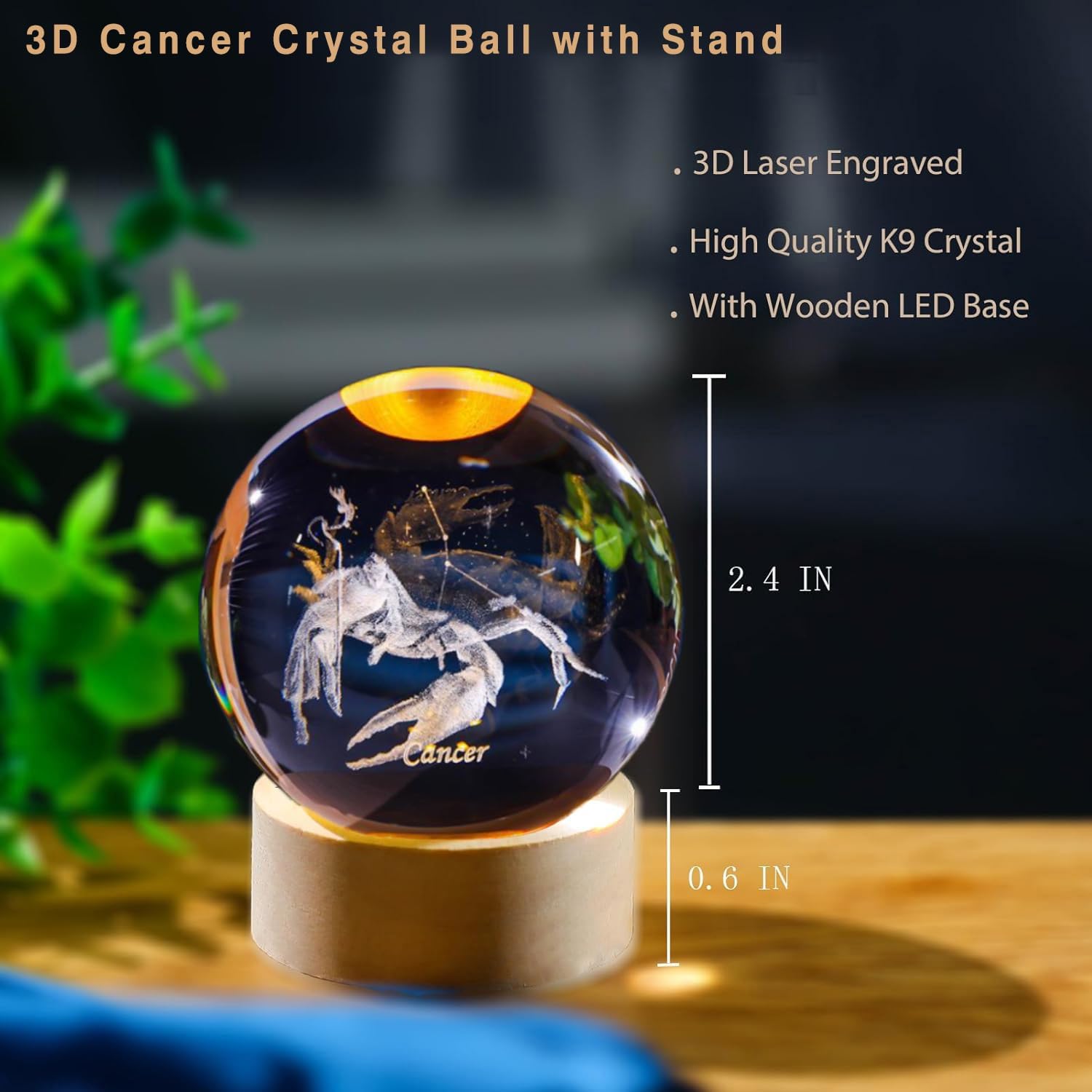 3D-Kristallkugel mit Krebs-Kon – Paper Weight Crystal Bewertung und Preis