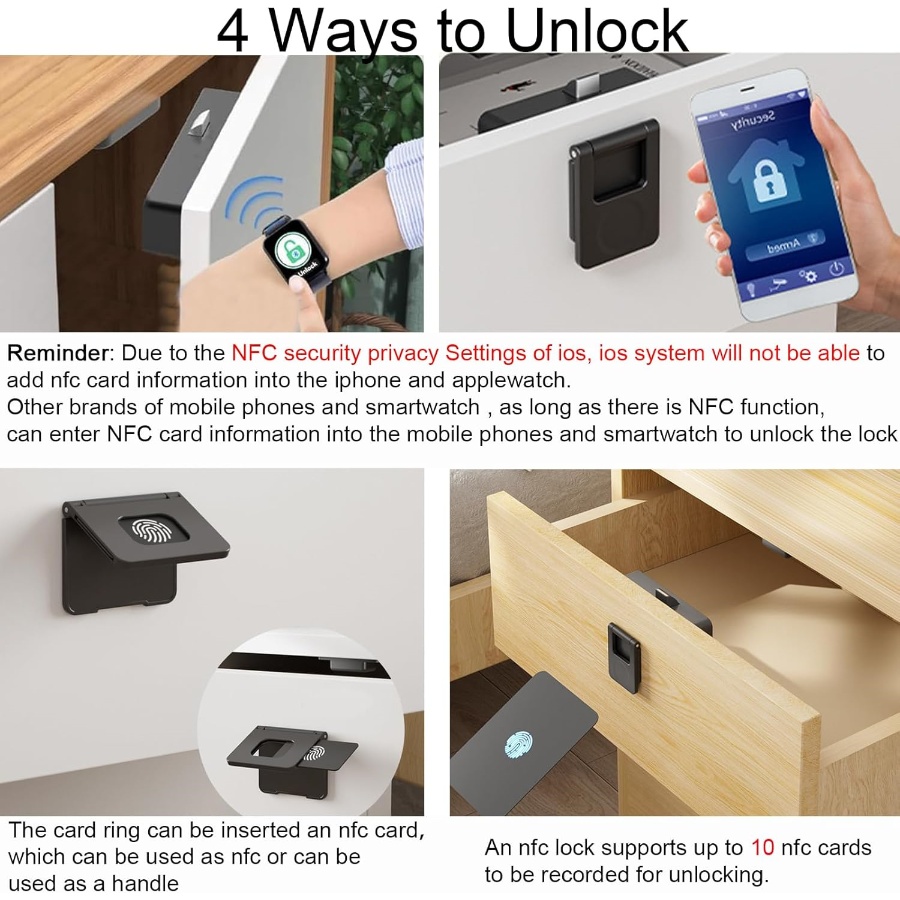NFC Schubladentürschloss, unsi – Card Index Box Bewertung und Preis